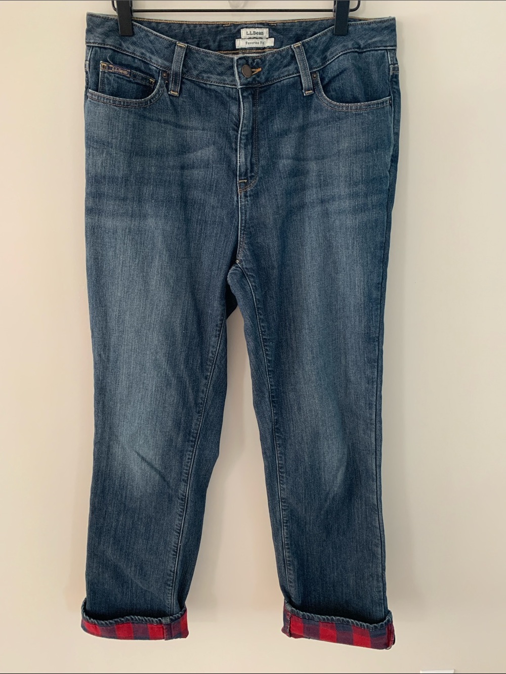 L.L. Bean Favorite Fit Flannel Lined Jeans Size 8 Workwear Gorpcore Cabincore